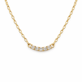 Gold Curved Crystal Bar Necklace